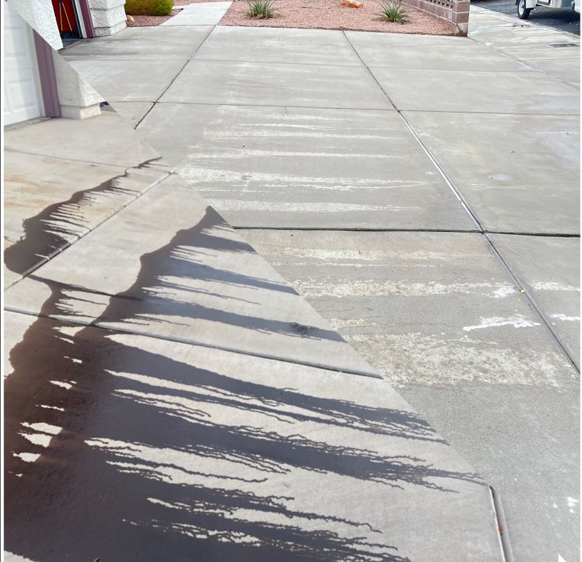 Pressure washing before and after.